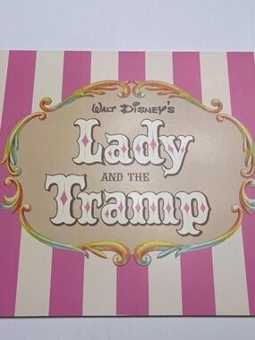 Walt Disney's Lady and the Tramp Pink Stripe Lithograph Art Print